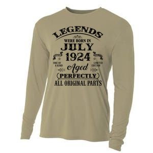 99th Birthday Gift Legends Born In July 1924 99 Years Old Cooling Performance Long Sleeve Crew