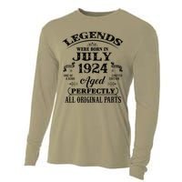 99th Birthday Gift Legends Born In July 1924 99 Years Old Cooling Performance Long Sleeve Crew