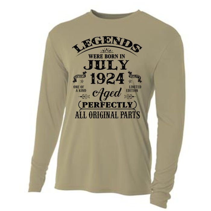 99th Birthday Gift Legends Born In July 1924 99 Years Old Cooling Performance Long Sleeve Crew