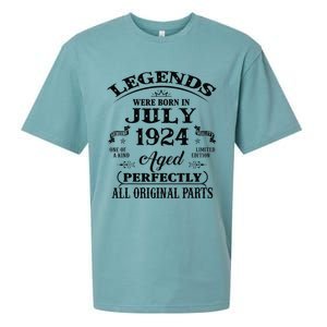 99th Birthday Gift Legends Born In July 1924 99 Years Old Sueded Cloud Jersey T-Shirt