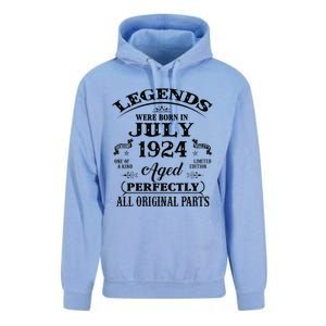 99th Birthday Gift Legends Born In July 1924 99 Years Old Unisex Surf Hoodie