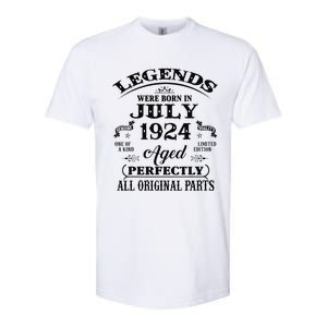 99th Birthday Gift Legends Born In July 1924 99 Years Old Softstyle CVC T-Shirt