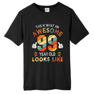 99th Birthday Gifts 99 Years Old looks Like Funny 99th Bday Tall Fusion ChromaSoft Performance T-Shirt