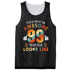 99th Birthday Gifts 99 Years Old looks Like Funny 99th Bday Mesh Reversible Basketball Jersey Tank