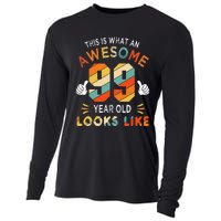 99th Birthday Gifts 99 Years Old looks Like Funny 99th Bday Cooling Performance Long Sleeve Crew