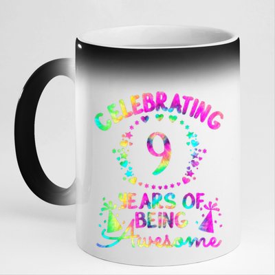 9 Birthday Girl 9 Years Old Birthday Gift 11oz Black Color Changing Mug