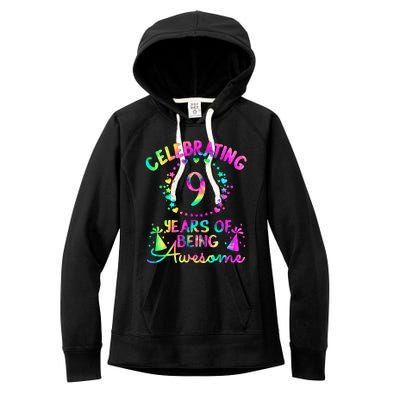 9 Birthday Girl 9 Years Old Birthday Gift Women's Fleece Hoodie