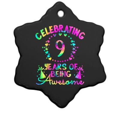 9 Birthday Girl 9 Years Old Birthday Gift Ceramic Star Ornament