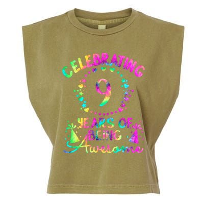 9 Birthday Girl 9 Years Old Birthday Gift Garment-Dyed Women's Muscle Tee