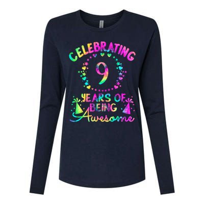 9 Birthday Girl 9 Years Old Birthday Gift Womens Cotton Relaxed Long Sleeve T-Shirt