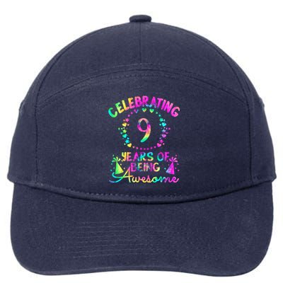 9 Birthday Girl 9 Years Old Birthday Gift 7-Panel Snapback Hat