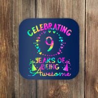 9 Birthday Girl 9 Years Old Birthday Gift Coaster