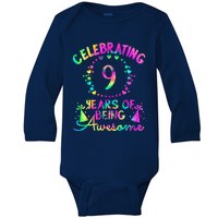 9 Birthday Girl 9 Years Old Birthday Gift Baby Long Sleeve Bodysuit