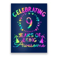 9 Birthday Girl 9 Years Old Birthday Gift Poster