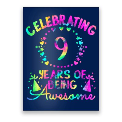 9 Birthday Girl 9 Years Old Birthday Gift Poster