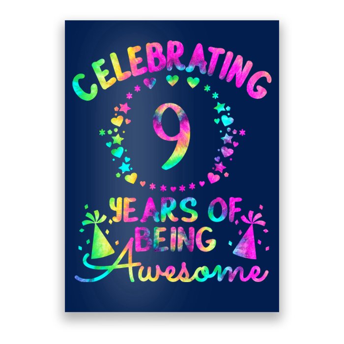 9 Birthday Girl 9 Years Old Birthday Gift Poster