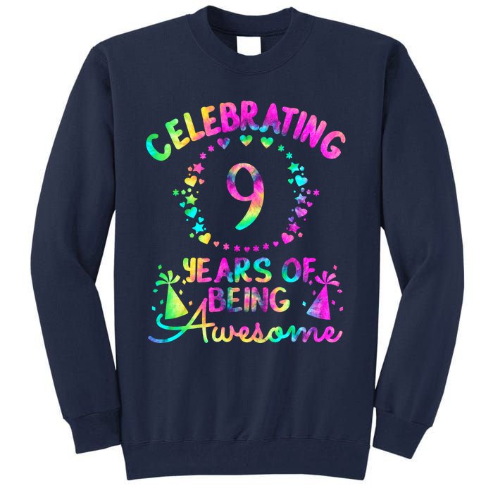 9 Birthday Girl 9 Years Old Birthday Gift Tall Sweatshirt