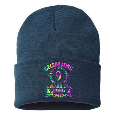 9 Birthday Girl 9 Years Old Birthday Gift Sustainable Knit Beanie