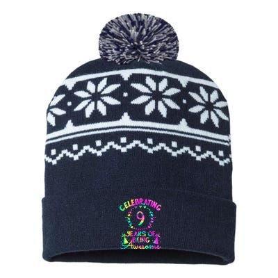 9 Birthday Girl 9 Years Old Birthday Gift USA-Made Snowflake Beanie