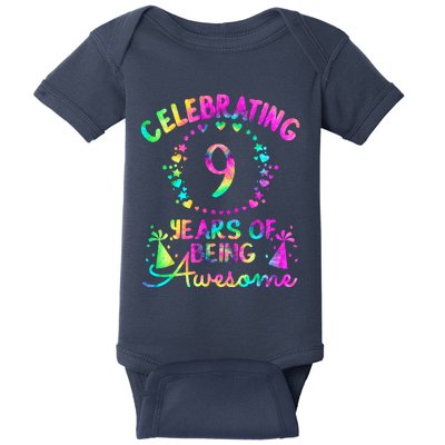 9 Birthday Girl 9 Years Old Birthday Gift Baby Bodysuit