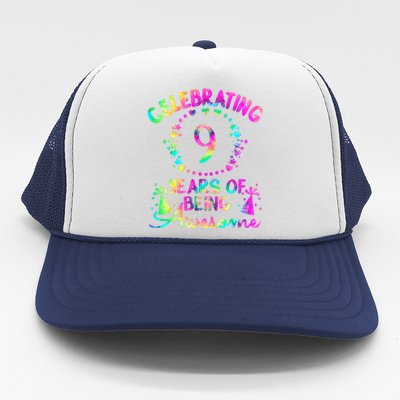 9 Birthday Girl 9 Years Old Birthday Gift Trucker Hat