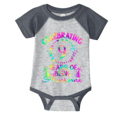 9 Birthday Girl 9 Years Old Birthday Gift Infant Baby Jersey Bodysuit