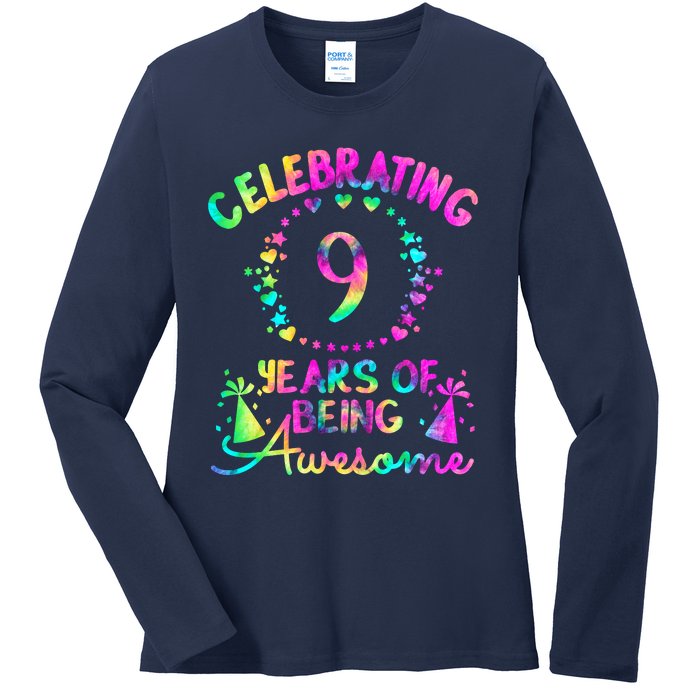 9 Birthday Girl 9 Years Old Birthday Gift Ladies Long Sleeve Shirt