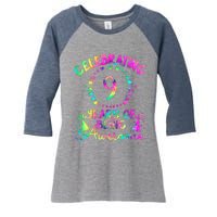 9 Birthday Girl 9 Years Old Birthday Gift Women's Tri-Blend 3/4-Sleeve Raglan Shirt