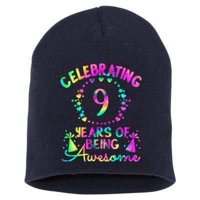 9 Birthday Girl 9 Years Old Birthday Gift Short Acrylic Beanie