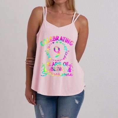 9 Birthday Girl 9 Years Old Birthday Gift Women's Strappy Tank