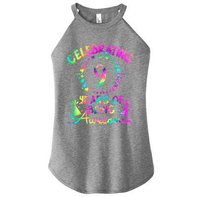 9 Birthday Girl 9 Years Old Birthday Gift Women's Perfect Tri Rocker Tank