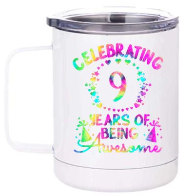 9 Birthday Girl 9 Years Old Birthday Gift 12 oz Stainless Steel Tumbler Cup