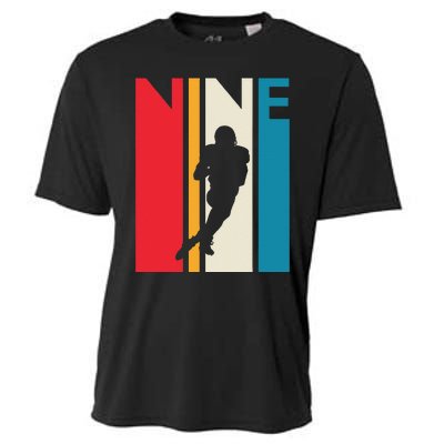 9th Birthday Gift Nine Vintage Football Birthday 9 Year Old Cooling Performance Crew T-Shirt