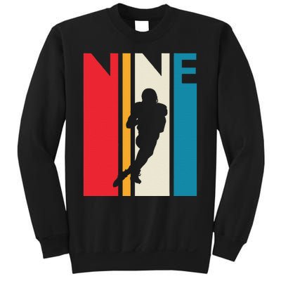 9th Birthday Gift Nine Vintage Football Birthday 9 Year Old Sweatshirt