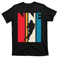 9th Birthday Gift Nine Vintage Football Birthday 9 Year Old T-Shirt