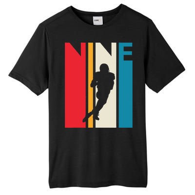 9th Birthday Gift Nine Vintage Football Birthday 9 Year Old Tall Fusion ChromaSoft Performance T-Shirt