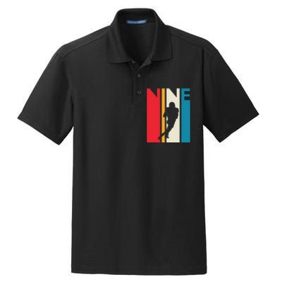 9th Birthday Gift Nine Vintage Football Birthday 9 Year Old Dry Zone Grid Polo