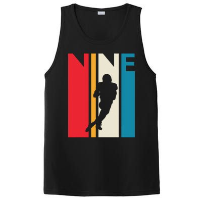 9th Birthday Gift Nine Vintage Football Birthday 9 Year Old PosiCharge Competitor Tank