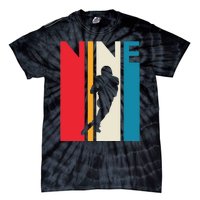 9th Birthday Gift Nine Vintage Football Birthday 9 Year Old Tie-Dye T-Shirt