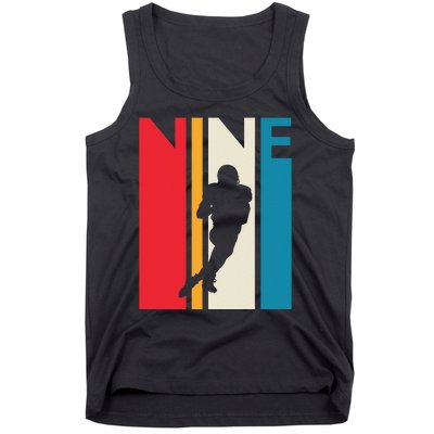 9th Birthday Gift Nine Vintage Football Birthday 9 Year Old Tank Top