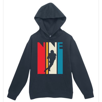 9th Birthday Gift Nine Vintage Football Birthday 9 Year Old Urban Pullover Hoodie