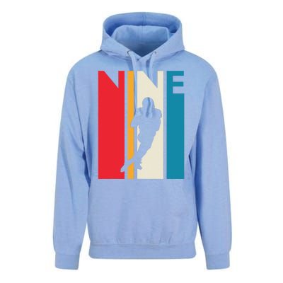 9th Birthday Gift Nine Vintage Football Birthday 9 Year Old Unisex Surf Hoodie