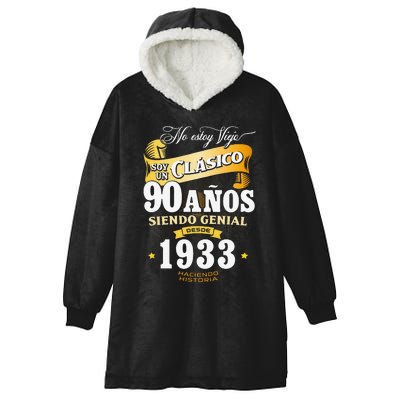 90th Birthday Gift For In Spanish Regalo Cumpleanos 90 Hooded Wearable Blanket