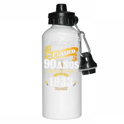 90th Birthday Gift For In Spanish Regalo Cumpleanos 90 Aluminum Water Bottle 