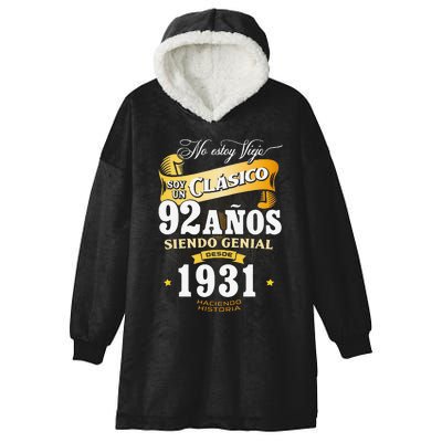 92nd Birthday Gift For In Spanish Regalo Cumpleanos 92 Hooded Wearable Blanket