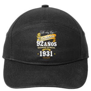 92nd Birthday Gift For In Spanish Regalo Cumpleanos 92 7-Panel Snapback Hat