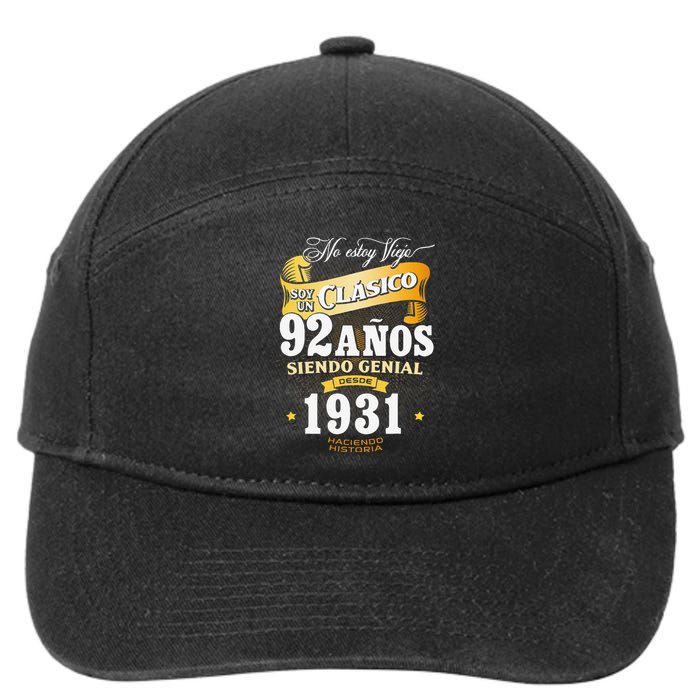 92nd Birthday Gift For In Spanish Regalo Cumpleanos 92 7-Panel Snapback Hat