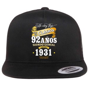 92nd Birthday Gift For In Spanish Regalo Cumpleanos 92 Flat Bill Trucker Hat