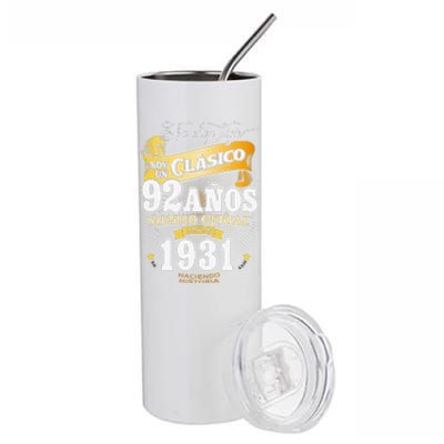 92nd Birthday Gift For In Spanish Regalo Cumpleanos 92 Stainless Steel Tumbler