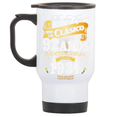 92nd Birthday Gift For In Spanish Regalo Cumpleanos 92 Stainless Steel Travel Mug